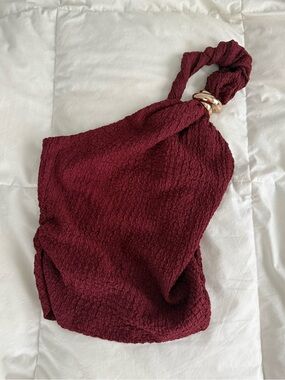 H&M Burgundy off shoulder top